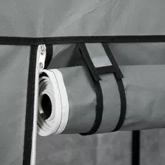 HOMCOM Fabric Wardrobe, Portable Wardrobe, Clothes Storage Unit with 5 Compartments, Hanging Rail and 2 Fabric Drawers, 102 x 42.5 x 162.5cm, Dark Grey - 6