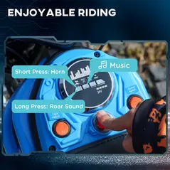 HOMCOM 24V Electric Motorbike 18km/h with Twist Grip Throttle, Enhanced Power and Extended Range - Blue - 7