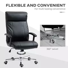 Vinsetto Massage Office Chair, PU Desk Chair with 6 Point Massage, High Back Computer Chair with Metal Legs, Thick Seat, Remote Control and Adjustable Height, Black - 7