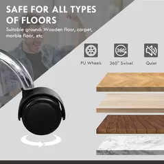 Vinsetto Six Point Vibrating Massage Office Chair - Black - 8