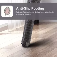 Outsunny Garden Egg Chair, Teardrop Outdoor PE Rattan Chair with Full-body Soft Padded Cushion, Grey - 6