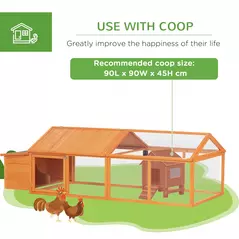 PawHut Wooden Chicken Coop with Nesting Box, Openable Roof, for 4-8 Chickens - 6
