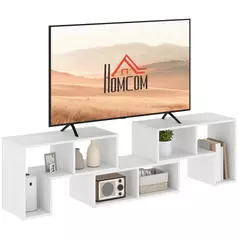 HOMCOM Three-Block Modular TV Stand - White Wood-Effect - 1