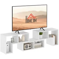 HOMCOM Three-Block Modular TV Stand - White Wood-Effect - 1