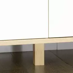 HOMCOM Bedroom Chest of Drawers, Wide 6-Drawer Dresser, Storage Drawer Unit with Wood Legs for Living Room, White and Light Brown - 9