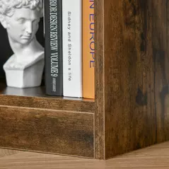 HOMCOM 3-Tier Bookcase, Storage Shelf Unit with Open Compartments, for Living Room, Bedroom, Office, Divider, 97.5 x 30 x 100 cm, Rustic Brown - 9