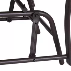 Outsunny Gliding Jack and Jill Seat, with Glass-Top Table - Brown/Grey - 9