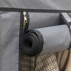 HOMCOM Fabric Wardrobe, with Rails and Shelves - Dark Grey - 8