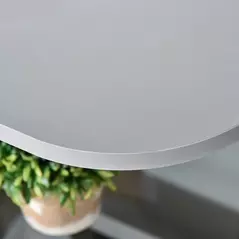 HOMCOM Modern Side Table Set of 2, Three Layer Bedside Table Nightstand with 2 Storage Shelves, for Living room, Bedroom, Grey - 7