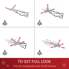 HOMCOM 2FT Pre-lit Artificial Christmas Tree Tabletop Multicoloured Fibre Optic Xmas Decoration w/ LED Lights Pot Table Desk - Green - 7