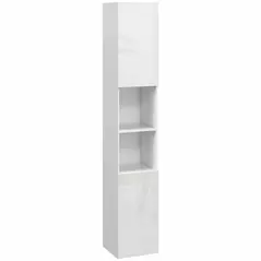 kleankin Multi-Storage Slim Bathroom Cabinet - High Gloss White - 1