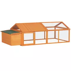 PawHut Wooden Chicken Coop with Nesting Box, Openable Roof, for 4-8 Chickens - 1