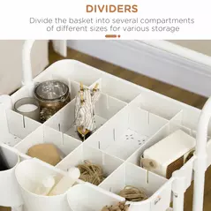 HOMCOM Three-Tier Home Trolley, with Handle and Wheels - White - 6