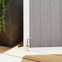 Outsunny 4.7 x 2.5FT Garden Shed, Double Bin Storage Shed with Lockable Doors, Outdoor Small Shed with Openable Lid for 2 Trash Cans, Garden Tools, Grey - 9