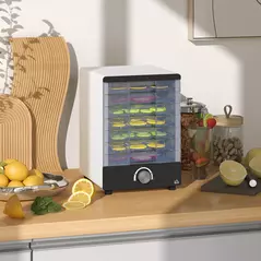 HOMCOM Seven Tray, 40-70°C Food Dehydrator - White - 2