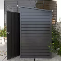 Outsunny 3.7 x 7.9ft Galvanised Steel Shed, with Latched Door and Padlock - Grey - 8