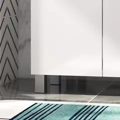 kleankin Freestanding Bathroom Cabinet, High Gloss Storage Cabinet with Doors and Adjustable Shelf, 60 x 30 x 80 cm, White - 8