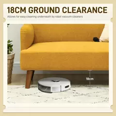 HOMCOM Velvet Feel Fabric 2 Seater Sofa, Small Sofa Loveseat with 21cm Thick Padding and Wood Legs, Yellow - 6