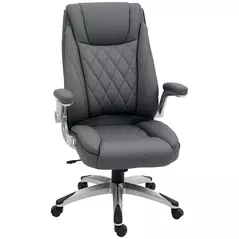 Vinsetto Faux Leather Executive Swivel Office Chair - Dark Grey - 1
