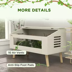 PawHut 140L Vivarium for Snakes, Lizards, Horned Frogs, Chameleons, Hamsters, Gerbils with Tempered Glass Windows - 7