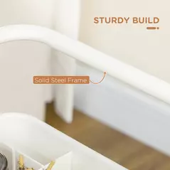 HOMCOM Three-Tier Home Trolley, with Handle and Wheels - White - 7