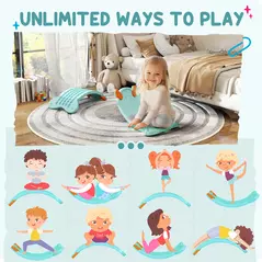 AIYAPLAY Balance Board for Kids Balance Training & Sensory Play, Light Blue - 4