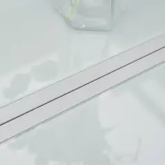 Outsunny 7 Piece Garden Dining Set, Outdoor Table and 6 Stackable Chairs, Steel Frame, Tempered Glass Top Table, Mesh Seats, Grey - 7