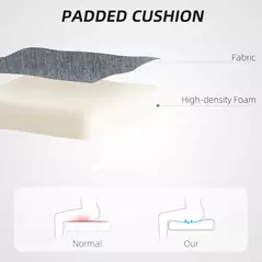 HOMCOM Armless Computer Desk Chair, Fabric Swivel Office Chair, Makeup Vanity Chair with Height Adjustable, Wheels, for Home Study Bedroom, Grey - 4