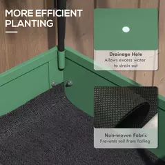 Outsunny Raised Planter with Greenhouse Cover, Mobile Elevated Garden Bed with Wheels and Bottom Shelf for Vegetables, Green - 7