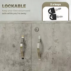 Vinsetto Two-Tier Locking Office Storage Cabinet - Grey - 6