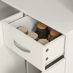 HOMCOM Freestanding Kitchen Pantry Storage Cabinet - White - 8