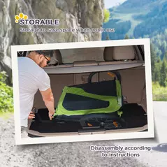 PawHut Dog Bike Trailer, 2 in 1 Dog Stroller for Large Dogs with Hitch, Quick-release 20" Wheels, Pet Bicycle Cart Trolley Carrier for Travel, Green - 6