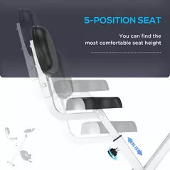 HOMCOM Folding Exercise Bike, Fitness Bicycle Indoor Trainer, 8-Level Magnetic Resistance Adjustable, with LCD Monitor, Pulse Sensor, Grey - 6