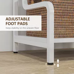 HOMCOM 3-Tier Printer Stand with Storage Shelves, Printer Table, 55 x 40 x 77cm Printer Shelf for Home Office, Study, White - 6