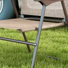 Outsunny Set of Two Folding Garden Chairs, with Fabric Mesh Seats - Mixed Brown - 9