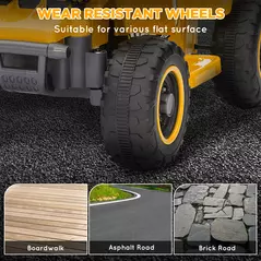 AIYAPLAY 6V Electric Quad Bike for Kids, Ride On ATV w/ Forward/Reverse, Headlights, for Ages 18-36 Months, Yellow - 6