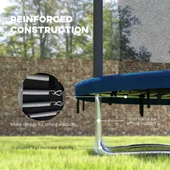 SPORTNOW 6ft Trampoline with Safety Enclosure Net, Steel Frame Outdoor Trampoline, with Edge, Safety Cover - 7