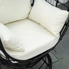 Outsunny 360° Swivel Egg Chair, Garden Rattan Swivel Chair with Thickened Cushion and Pillow, 150 KG Capacity for Indoor Outdoor, Balcony, Patio, Black - 7
