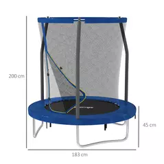 SPORTNOW 6ft Trampoline with Safety Enclosure Net, Steel Frame Outdoor Trampoline, with Edge, Safety Cover - 3