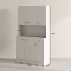 HOMCOM Freestanding Kitchen Pantry Storage Cabinet - White - 3