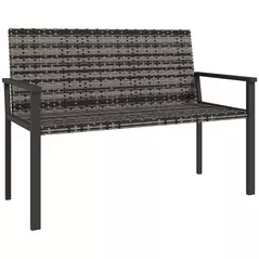 Outsunny Two-Seater Rattan Bench - Mixed Grey - 1