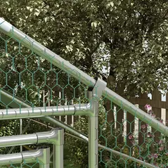 PawHut Walk-in Chicken Run w/ Cover, Feeding Door, Hanging Feeder, Perch, for 6-8 Poultry - 9