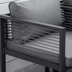 Outsunny Nine-Piece Aluminium Garden Set, with Glass-Top Table - Grey - 8