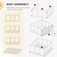 PawHut Whelping Box for Dogs with Whelping Pad, Adjustable Entrance, Non-slip Foot Pads, for Medium Dogs, 100 x 96cm - 7