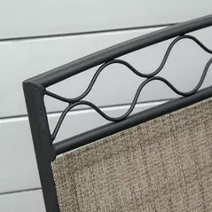 Outsunny Double Outdoor Glider Chair, 2 Seater Patio Rocking Chairs, Swing Bench with Tempered Glass Table, Breathable Mesh Fabric for Backyard, Garden, Porch, Brown - 9