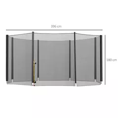 HOMCOM 13ft Trampoline Net Replacement Safety Net Enclosure Net Spare w/ 8 Poles - 3
