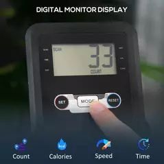 HOMCOM Folding Rowing Machine with 16-Level Adjustable Magnetic Resistance, Aluminium Side Rail, Digital Monitor, Cardio Workout Rower, 130kg Weight Capacity for Home, Gym, Office - 5