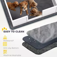 PawHut Whelping Box for Dogs with Whelping Pad, Adjustable Entrance, Non-slip Foot Pads, for Medium Dogs, 100 x 96cm - 4