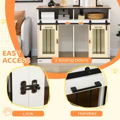 PawHut Dog Crate Furniture for Small and Large Dogs, with Movable Divider - White - 6