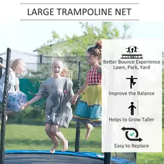 HOMCOM 13ft Trampoline Net Replacement Safety Net Enclosure Net Spare w/ 8 Poles - 4